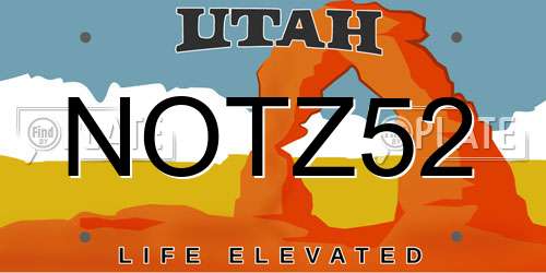NOTZ52 Utah License Plate