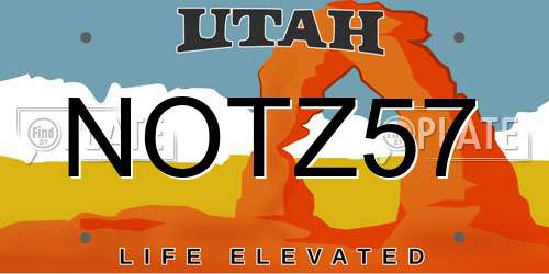 NOTZ57 Utah License Plate