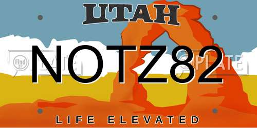 NOTZ82 Utah License Plate