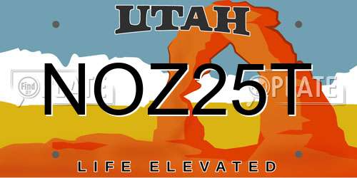 NOZ25T Utah License Plate