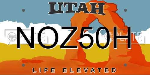 NOZ50H Utah License Plate