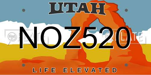 NOZ520 Utah License Plate