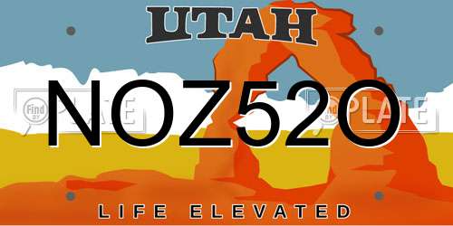 NOZ52O Utah License Plate