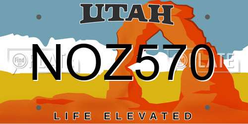 NOZ570 Utah License Plate