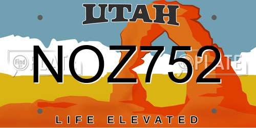 NOZ752 Utah License Plate