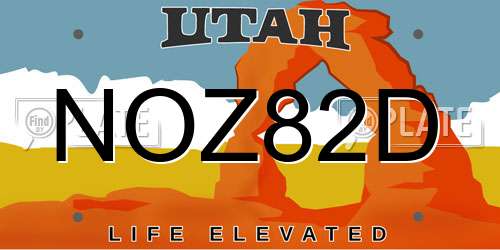 NOZ82D Utah License Plate