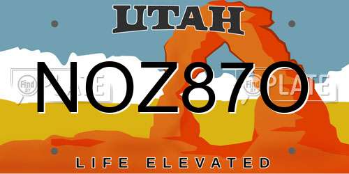 NOZ87O Utah License Plate