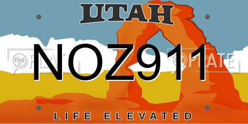 NOZ911 Utah License Plate