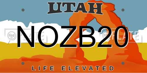 NOZB20 Utah License Plate