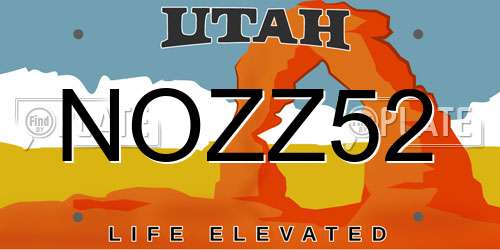NOZZ52 Utah License Plate