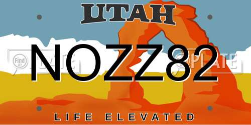 NOZZ82 Utah License Plate