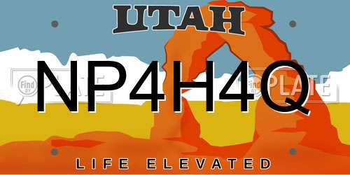NP4H4Q Utah License Plate