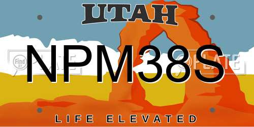 NPM38S Utah License Plate