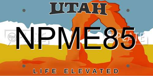 NPME85 Utah License Plate