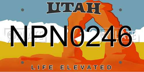 NPN0246 Utah License Plate