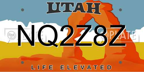 NQ2Z8Z Utah License Plate