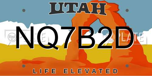 NQ7B2D Utah License Plate