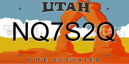 NQ7S2Q Utah License Plate