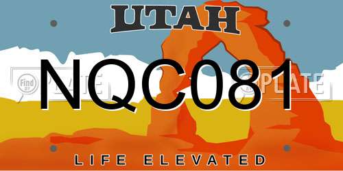 NQC081 Utah License Plate