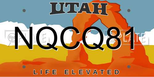 NQCQ81 Utah License Plate