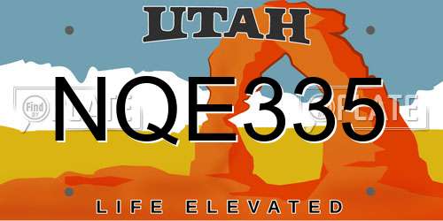 NQE335 Utah License Plate