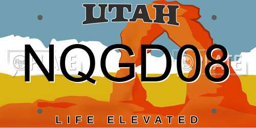 NQGD08 Utah License Plate