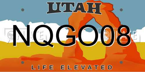 NQGO08 Utah License Plate