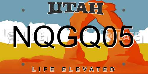NQGQ05 Utah License Plate