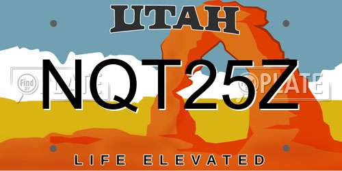 NQT25Z Utah License Plate