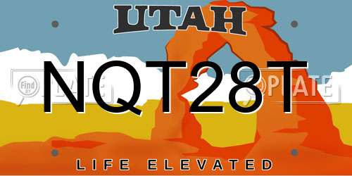 NQT28T Utah License Plate