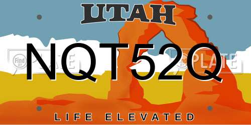 NQT52Q Utah License Plate