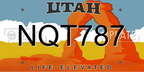 NQT787 Utah License Plate