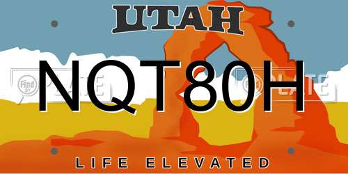 NQT80H Utah License Plate