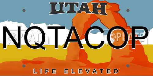 NQTACOP Utah License Plate