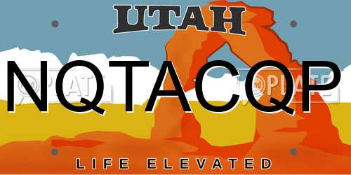 NQTACQP Utah License Plate