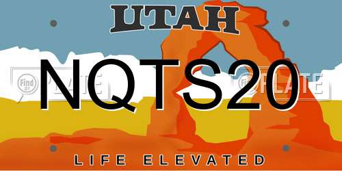 NQTS20 Utah License Plate