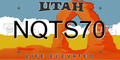 NQTS70 Utah License Plate