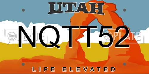 NQTT52 Utah License Plate