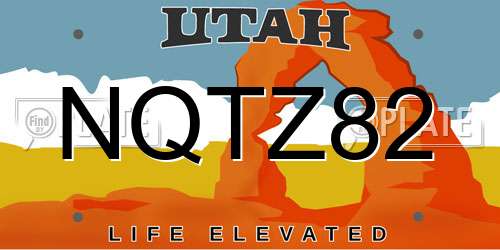 NQTZ82 Utah License Plate