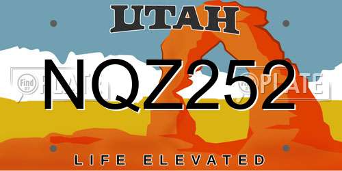 NQZ252 Utah License Plate