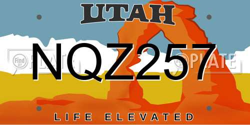 NQZ257 Utah License Plate
