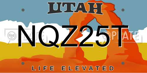 NQZ25T Utah License Plate