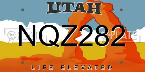NQZ282 Utah License Plate