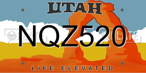 NQZ520 Utah License Plate