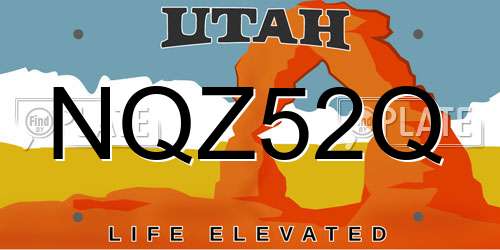 NQZ52Q Utah License Plate