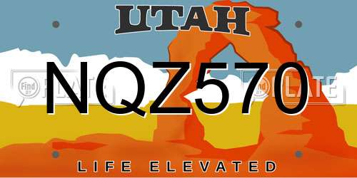 NQZ570 Utah License Plate
