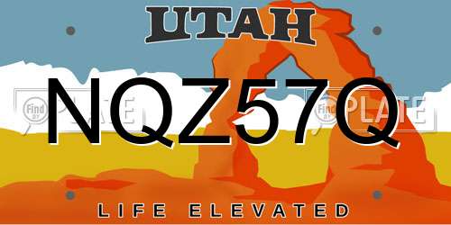 NQZ57Q Utah License Plate