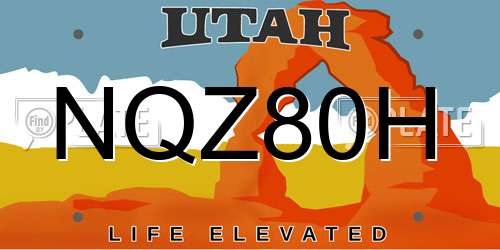 NQZ80H Utah License Plate