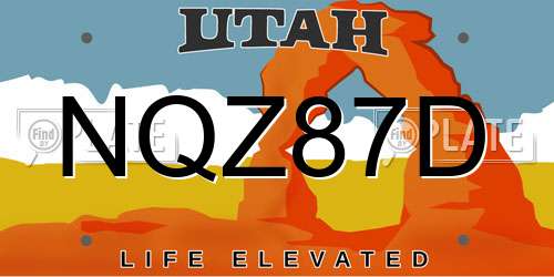 NQZ87D Utah License Plate