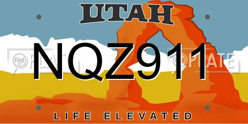 NQZ911 Utah License Plate